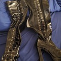 Selling: Sz 9 lace up thigh high boots 