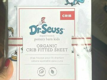 Selling with online payment: Pottery barn Dr Seuss Toddler SHEET baby crib Holiday Gift school