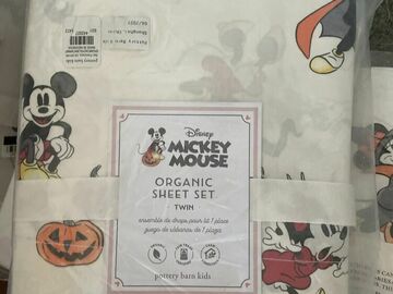 Selling with online payment: Pottery Barn Mickey Mouse TWIN SHEET SET holiday Halloween disney