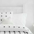 Selling with online payment: Pottery barn pillow cover Sham Tufted black white pom halloween s