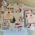 Selling with online payment: $169 Pottery barn Peanut Snoopy TWIN Sheets+Sham Holiday Christma
