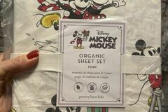 Selling with online payment: Pottery Barn Mickey Mouse TWIN SHEET SET holiday Christmas disney