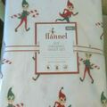 Selling with online payment: Pottery barn Elf Shelf flannel twin sheet set organic holiday Chr