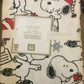 Selling with online payment: Pottery Barn $139 Peanuts Snoopy FULL SHEET SET Holiday Christmas