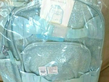 Selling with online payment: Pottery Barn Glitter Backpack bag school girl aqua blue Mackenzie