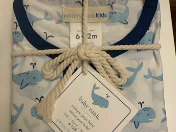 Selling with online payment: Pottery Barn baby Whale Tunic cover up pool beach ocean vacation 