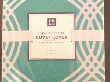 Selling with online payment: $69 Pottery Barn twin DUVET Cover pool blue dorm college bed room