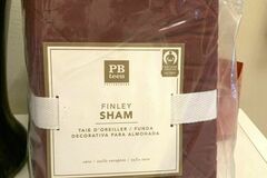 Selling with online payment: Pottery barn Finley Pillow Sham EURO cover red Holiday ski lodge 