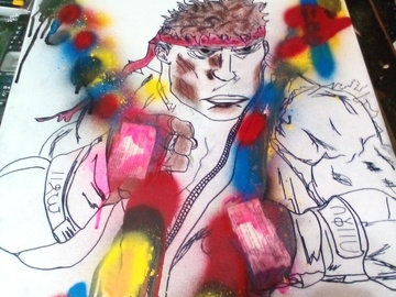 Sell Artworks: Ryu Streetfighter Abstract Authentic Rare NFT on Canvas 1 of 1
