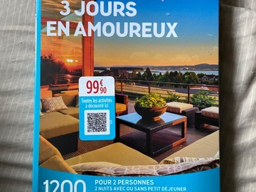 Vente: Coffret Wonderbox "3 jours en amoureux" (99,90€)