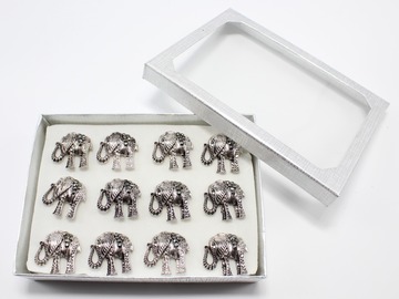 Buy Now: One Dozen Lucky Elephant Adjustable Rings in Box #R2030