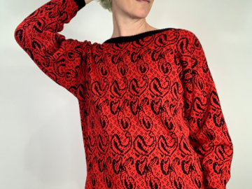 Selling: Black/ Red paisley sweater mini dress
