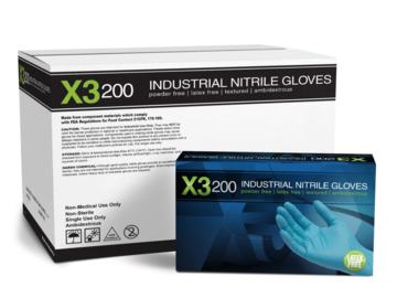 Post Now: X3 Industrial Blue Nitrile Gloves - Case Quantity - CASE OF 2000