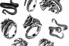 Comprar ahora: 80PCS-Animal Decors Dragon Finger Decorations Adjustible Rings