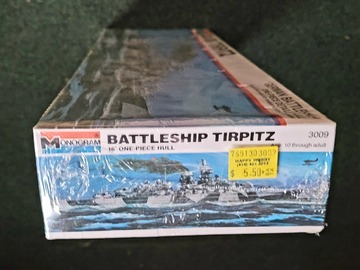 Selling with online payment: Monogram DKM TIRPITZ  1977 German Battleship model kit #3009