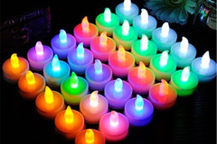 Buy Now: 96 pcs  Battery Powered Coloful Glowing Candle Light