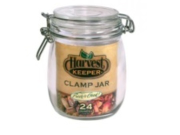  : Glass Storage Jar W/ Metal Clamp Lid 24oz