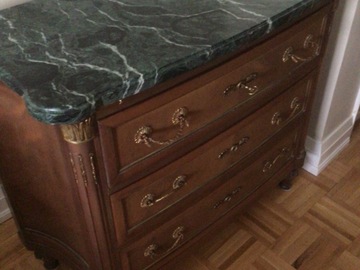 Selling: Vintage 3 drawer dresser with marble