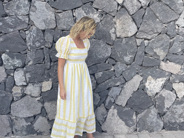 For Sale: Molby The Label Yellow & White Summer Dress