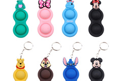 Liquidation/Wholesale Lot: 42pcs Cartoon Mickey Key Chain Pop Push Bubble Keychain 