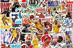 Liquidation/Wholesale Lot: 30packs Cartoon Doodle NBA Basketball Team Series Sticker