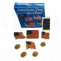 Liquidation/Wholesale Lot:  (96) Sets Of 4 American Flag Lapel Pins - Gold Butterfly Backing