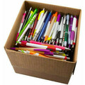 Liquidation/Wholesale Lot: Bulk Lot Of Assorted Quality Blank Plastic Retractable Pens