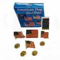 Liquidation/Wholesale Lot: Set of 4 American Flag Lapel Pins / Gold Butterfly Backing #5196