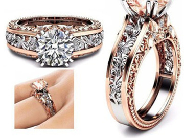 Buy Now: 50pcs Wholesale Champagne Rhinestone Female Rings Jewelry