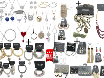 Liquidation/Wholesale Lot: 50 Pcs- Swarovski Elements+ Designer Name Brand Jewelry