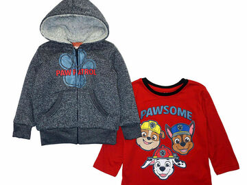 Selling with online payment: Paw Patrol Toddler Boys L/S Sherpa Hoodie & Top 2pc Set Size 2T 3