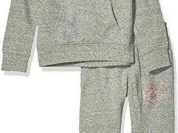 Selling with online payment: Reebok Girls Heather Grey Fleece Pull-Over 2pc Jogger Set Size 2T