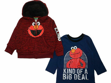 Selling with online payment: Sesame Street Toddler Boys L/S Sherpa Hoodie & Top 2pc Set Size 2