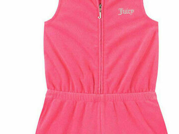 Selling with online payment: Juicy Couture Big Girls Pink Hooded Romper Size 7 8/10 12 $60