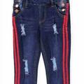 Selling with online payment: Teen G's Girls Dark Blue & Red Denim Overall Size 4 5 6 6X 7 8 10