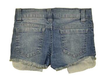 Selling with online payment: U Glow Girl Girls Blue Star Patch Short W/Key Chain Size 4 5 6 6X