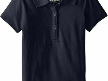 Selling with online payment: Eddie Bauer Big Girls Short Sleeve nAVY School Polo Size 10/12 