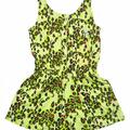 Selling with online payment: Baby Phat Girls Lime Punch Animal Print Romper Size 4 5/6 $37