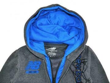 Selling with online payment: New Balance Boys Heather Gray & Blue Double Zipper Hoodie Size 4 