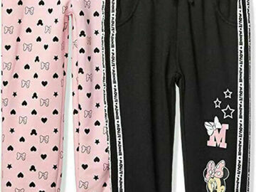 Selling with online payment: Minnie Mouse Girls Pink & Black Two-Pack Joggers Size 2T 3T 4T 4 