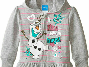Selling with online payment: Disney Frozen Toddler Girls L/S Olaf I Like Warm Hugs Hoodie Size