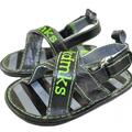 Selling with online payment: Akademiks Infant Boys Black & Green Sandal Size 3/6M 6/9M
