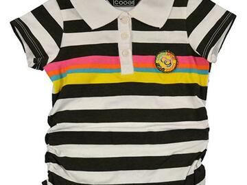 Selling with online payment: Coogi Infant Girls S/S Striped Polo Top Size 12M 18M $41