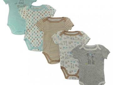 Selling with online payment: Absorba Infant Boys Giraffe 5pc S/S Bodysuits Size 0/3M 3/6M 6/9M