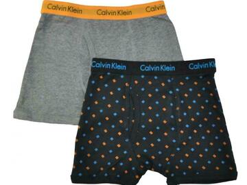 Selling with online payment: Calvin Klein Boys Gray Black 2pc Boxer Briefs Size 4/5 6/7 8/10 1