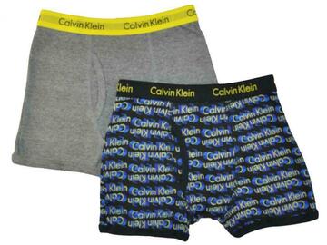 Selling with online payment: Calvin Klein Boys Gray Black Print 2pc Boxer Brief Size 4/5 6/7 8