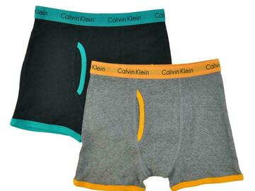 Selling with online payment: Calvin Klein Boys Black & Gray 2pc Boxer Briefs Size 4/5 6/7 8/10