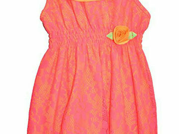 Selling with online payment: Kidzone Girls Toddler/Little Girls Neon Pink Lace Dress Size 2T 3