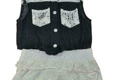 Selling with online payment: Pinkhouse Toddler/Little Girls Chambray & White Lace Romper 2T 3T