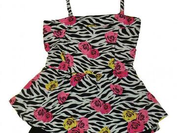 Selling with online payment: Pinkhouse Toddler/Little Girls Zebra & Floral Print Peplum Romper